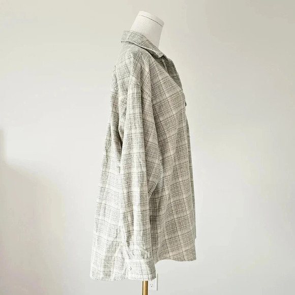 Wilfred Free Size S 2 oversized plaid flannel button-up long sleeve 100… - Picture 4 of 10